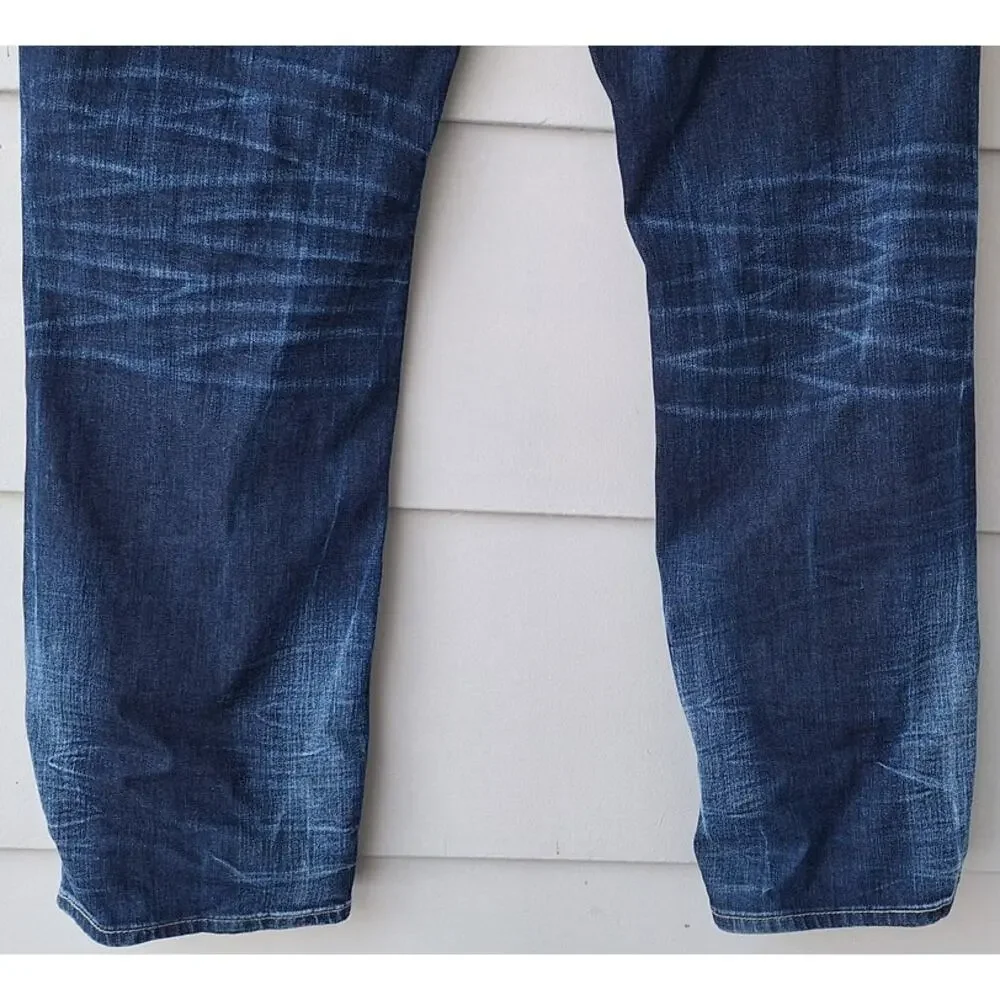 True Religion World Tour Ricky Flap Relaxed Straight Men's Blue Jeans Size 38x33